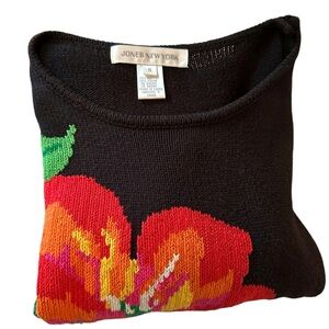 Jones NY Floral Sweater S Oversized